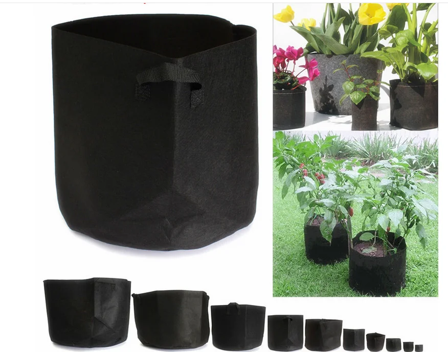 China 5-Pack 10 Gallon Grow Bags Heavy Duty Thickened Nonwoven