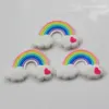 Wholesale 100pcs Kawaii Clay Heart Rainbow Handmade Polymer Clay Flatback Cabochons For Phone Scrapbooking DIY