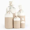 Natural Burlap Hessia Gift Wine Bags Wedding Party Favor Pouch Cotton Jute Gift Packaging Bags