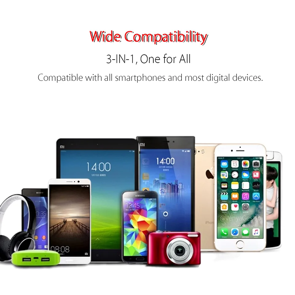 Four Colors 3 in 1 Retractable USB Cable - ANKUX.COM