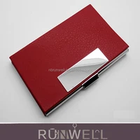 cheap gift item pu leather square business card holder