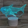 Personalized Gifts 3D Lamp Wireless Speaker Led Night Light Music Player Atmosphere Lamp Creative Shark USB Stereo Lamp