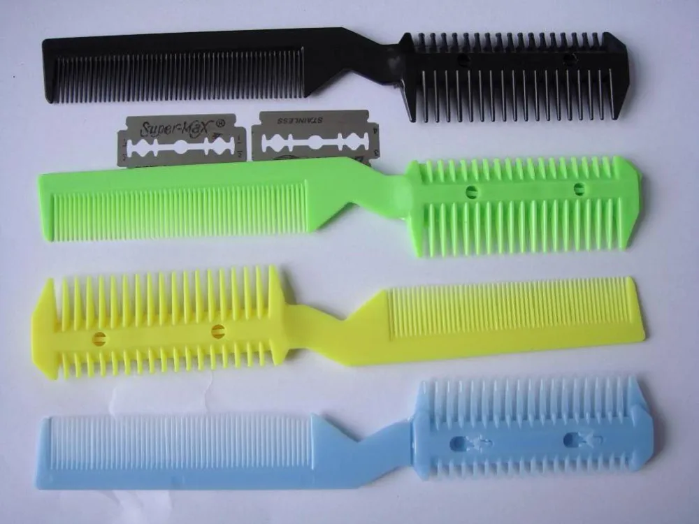 Stainless Steel Blade Doubleside Plastic Fashion Hair Cutting Comb