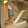 Arc stairs&spiral straight Cream marfil marble stone for indoor staircase design