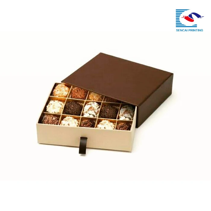 luxury custom logo macaron drawer cardboard box with divide hole