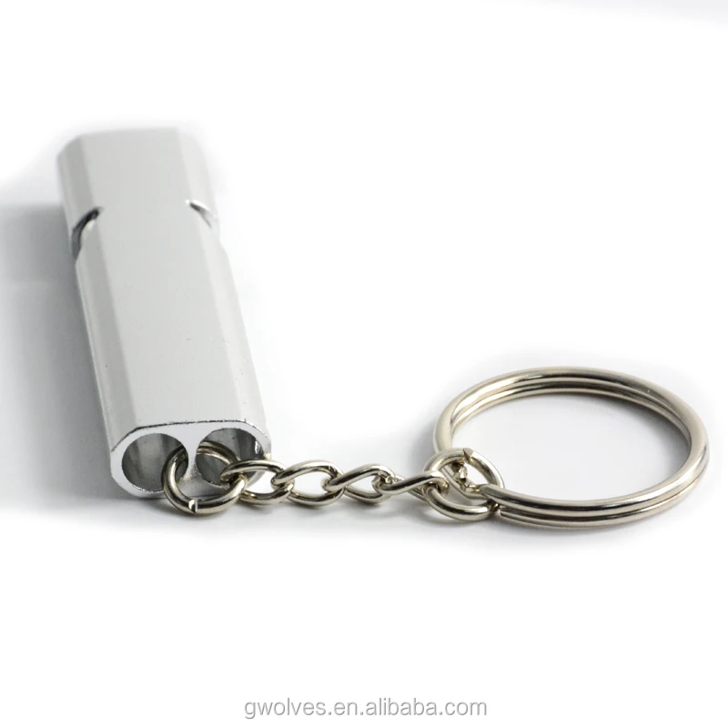 

Metal Double Tube Emergency Survival Whistle For Outdoor, Silver,