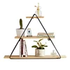 High Quality Wood Metal Black Small Decorative Triangle Floating Shelf For Bedroom Living Room Bathroom Kitchen Office
