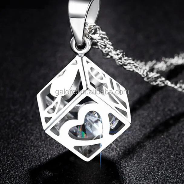 si2262 whoelsale wedding gift 925 sterling silver cube pendant