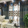 Luxury best embroidery india curtain with valance for living room