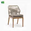 restaurant dining chair modern wood legs rope woven wooden dinning