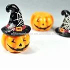 Factory direct sale Halloween decoration wicked pumpkin ceramic Salt and Pepper Shakers kitchen spice seasoning tools