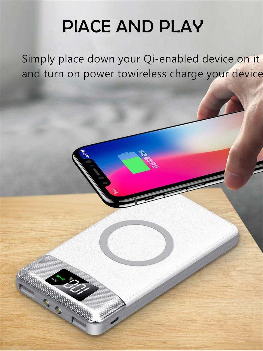 Custom power bank 24000mah fast charge wireless charger for iphone wireless charging - ANKUX.COM