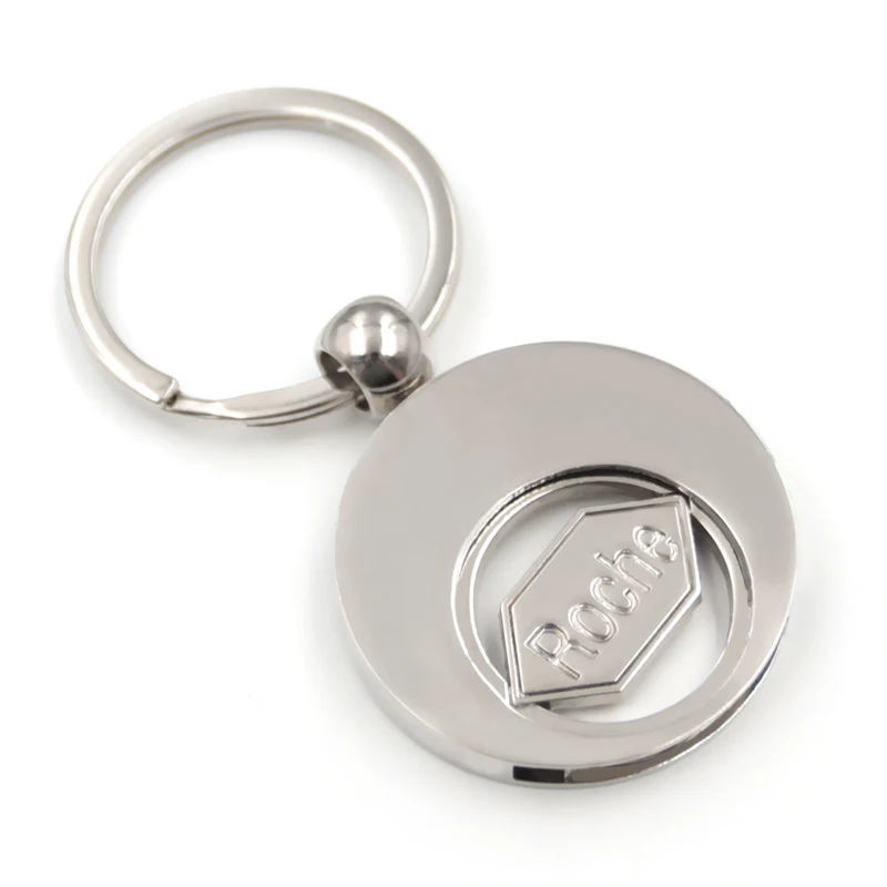 High quality zinc alloy material custom shopping trolley coin keyring