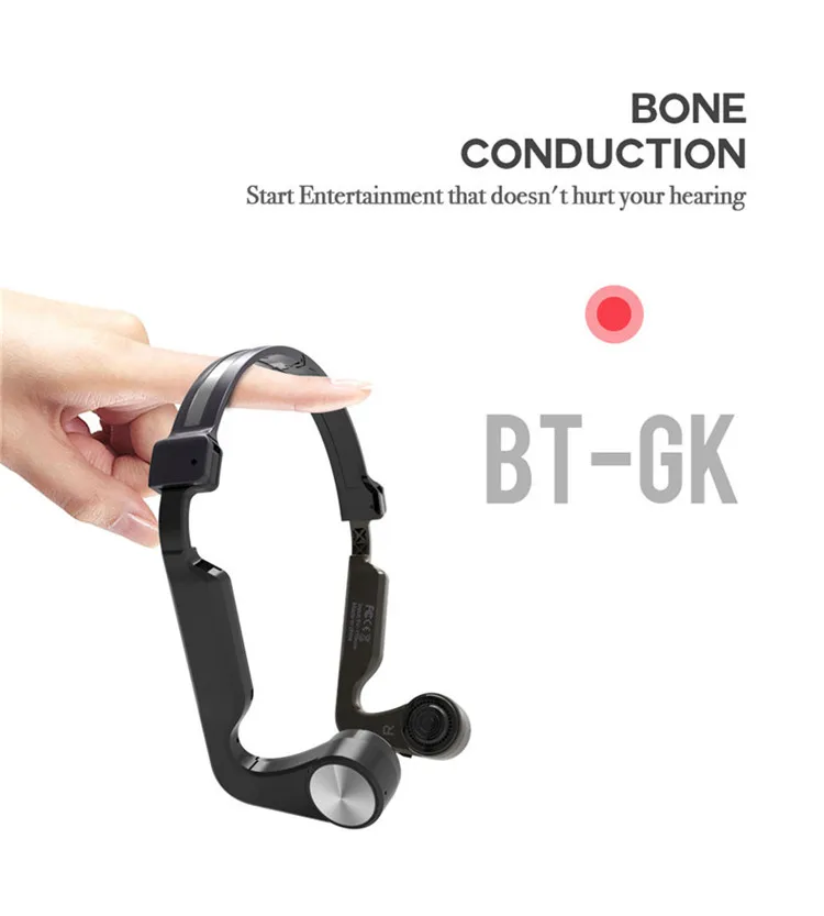 Wireless Headphone Transmitter Receiver Bone Conduction headphone Transducer Headset With Microphone - ANKUX.COM