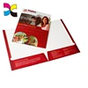 Chinese wholesale full colour printing custom glossy varnishing A3 leather folder cheap file a4 folder