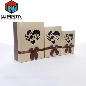 special paper hardcover gift box with lid cardboard heart sha