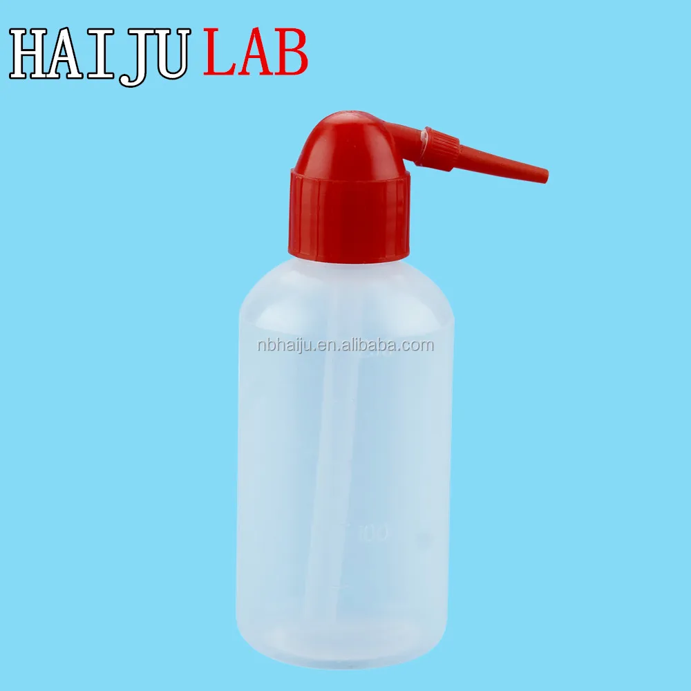 HAIJU Laboratuvar Plastik Tesisat Kırmızı Kafa Gaz Yıkama Şişe