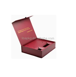 custom plum paper gift box with paper insert or padding