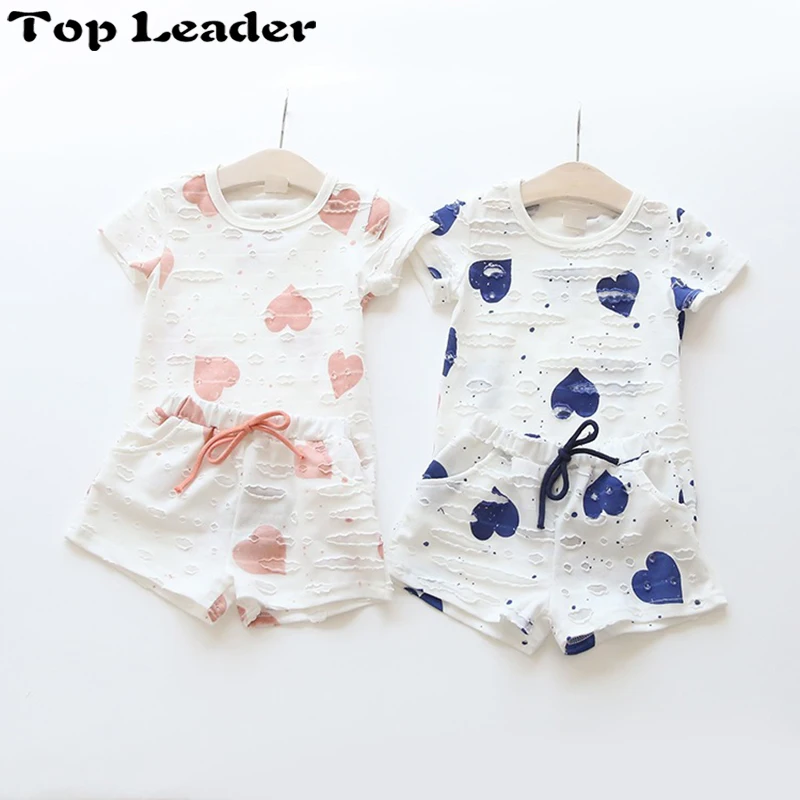 Top Leader Casual Kids Clothing Baby Girls Clothes Sets Summer Heart Printed Girl Tops Shirt + Shorts Suits Children's Clothing, Pink,blue
Top Leader Casual Kids Clothing Baby Girls Clothes Sets Summer Heart Printed Girl Tops Shirt + Shorts Suits Children's Clothing, Pink,blue