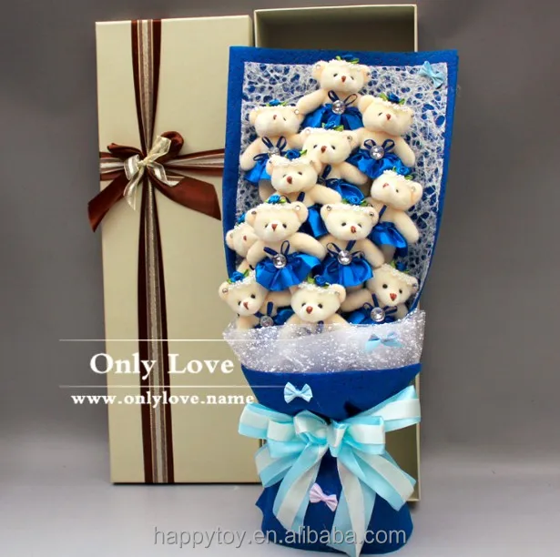 romantic valentine day gift plush teddy bear bouquet for