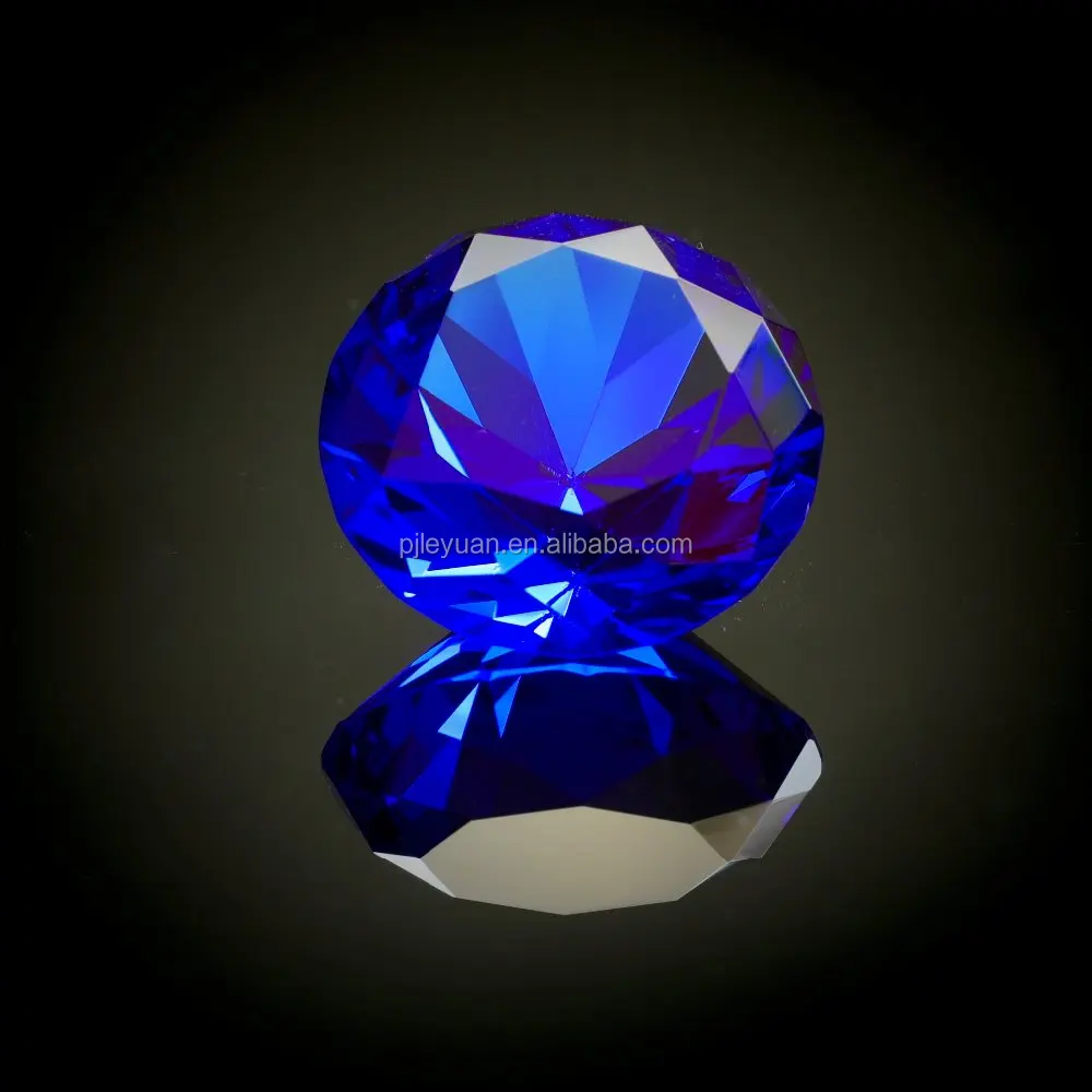 top quality decorative blue k9 crystal glass gems diamonds