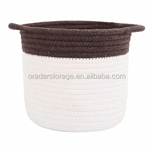 woven cotton rope coiled home storage basket or large laundry