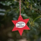2018hot sales christmas star home decoration wooden hanging deco