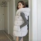 Winter Fashion Wholesale Hooded Style Fur Gilet Custom Natural Fox Fur Vest Women