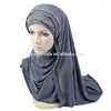 95% cotton 5% spandex of 80cm*180cm popular design sequined jersey cotton Hijab scarf