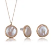 New beautiful 14 k gold filled handmade wire fashion natural baroque pearl stone pendant necklace ring earrings jewelry sets