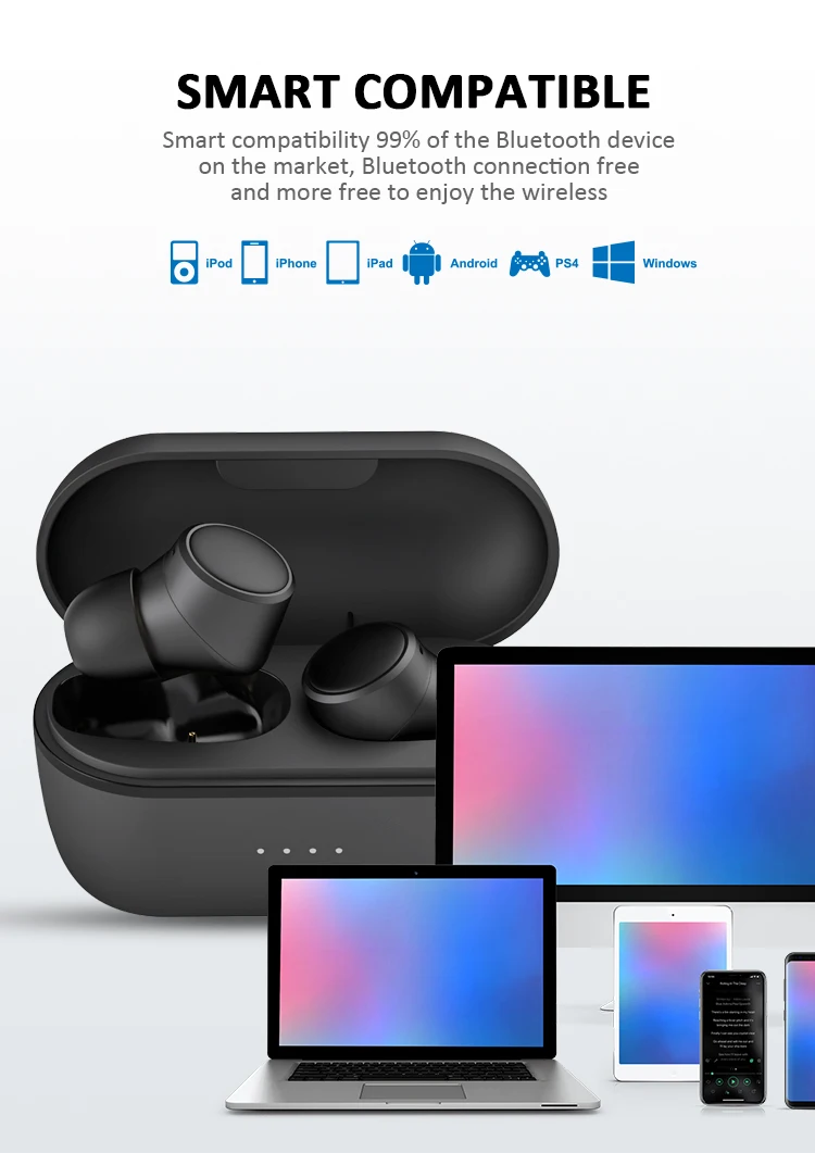 Top Ten TWS 5.0 Handsfree In-Ear Wireless Bluetooth Ear Buds Headphones RX17,Twins Earphone with Charging Box-Chelsea - ANKUX.COM