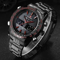 

Brand Watch NAVIFORCE 9024 Top luxury 2 time zone digital quartz clock full steel 8 colors waterproof sports military led watch