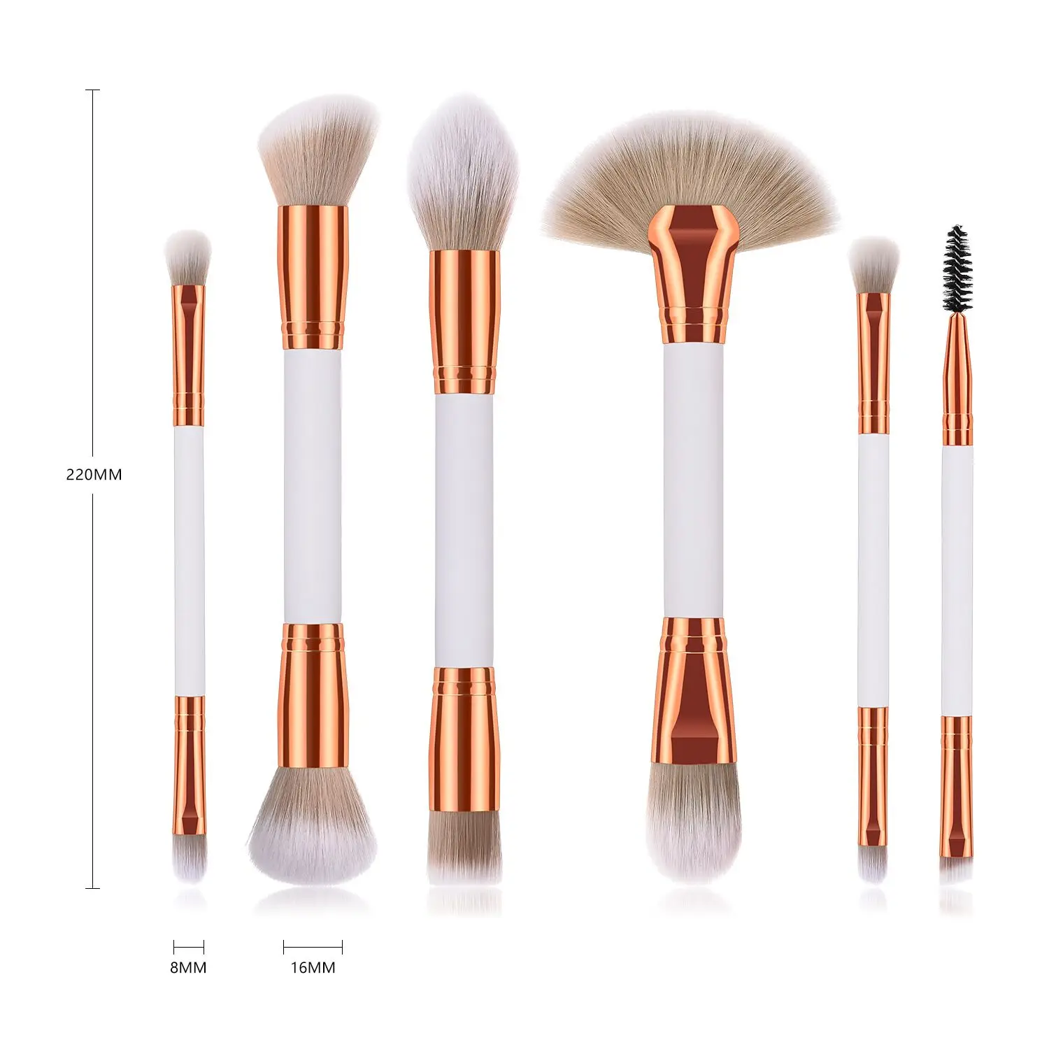 6 pcs Gold Aluminum Makeup Brushes Women White Wood Handle Make Up Brush, Customized color
6 pcs Gold Aluminum Makeup Brushes Women White Wood Handle Make Up Brush, Customized color