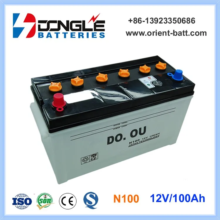 Japan Technology N100 12V 100Ah Dry Charged Auto Car Battery