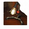 MALLEABLE CAST IRON FITTING TABLE LAMP WITH RED VALVE LAMP SOCKET SWITCH ON OFF