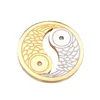 CZ Diamond Setting Yin Yang Fish Round Pendant Stainless Religious Jewelry Keepsakes Custom Steel Cremation Pendant
