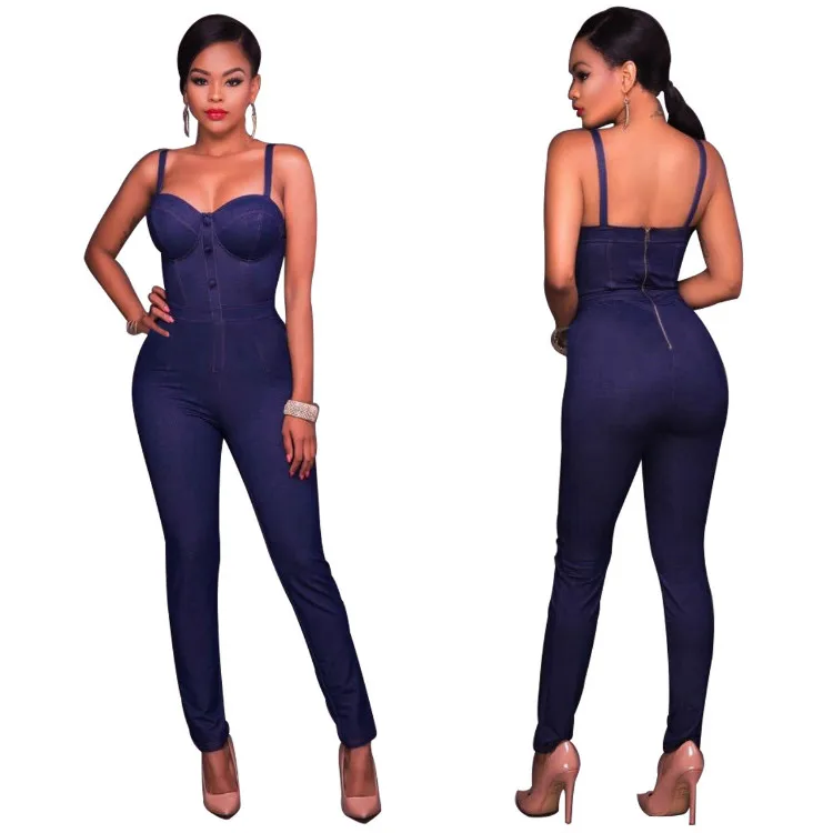 Wholesale Ladies Strap Jumpsuit Sleeveless Bodycon Jumpsuit Jean Style with Back Zipper Denim Jumpsuit Women
Wholesale Ladies Strap Jumpsuit Sleeveless Bodycon Jumpsuit Jean Style with Back Zipper Denim Jumpsuit Women