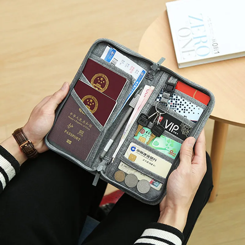 Travel Passport Cover Multifunction Wallet Document Organizer Cover Men Women Business ID Card Holder Case Wrist Strap PC0047 (19)