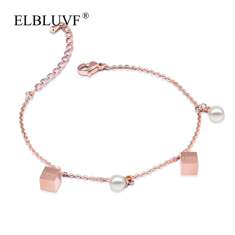 ELBLUVF Free Shipping Stainless Steel jewelry Square Shape Artificial Pearl Bracelet For Girls Wholesale, Rose gold
ELBLUVF Free Shipping Stainless Steel jewelry Square Shape Artificial Pearl Bracelet For Girls Wholesale, Rose gold