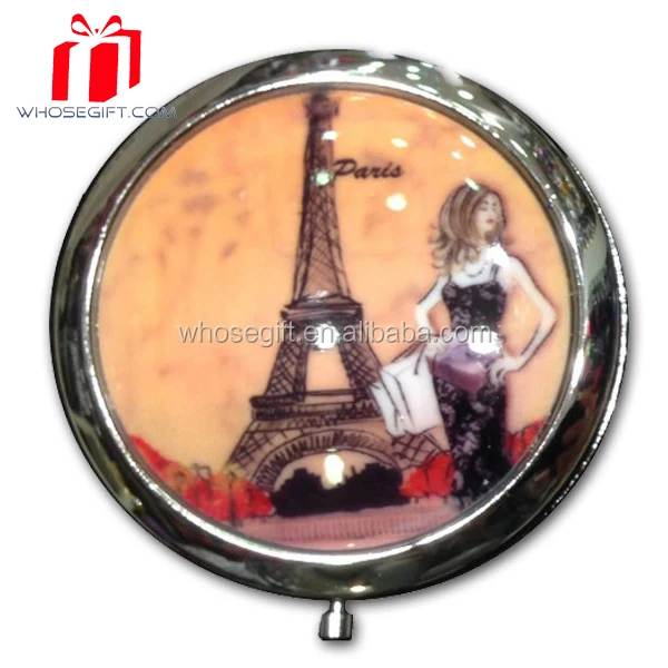 promotion gift folding pocket mirror / double makeup mirror