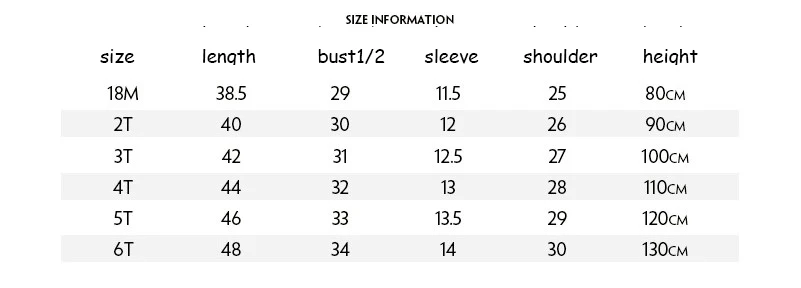 t-shirt size
