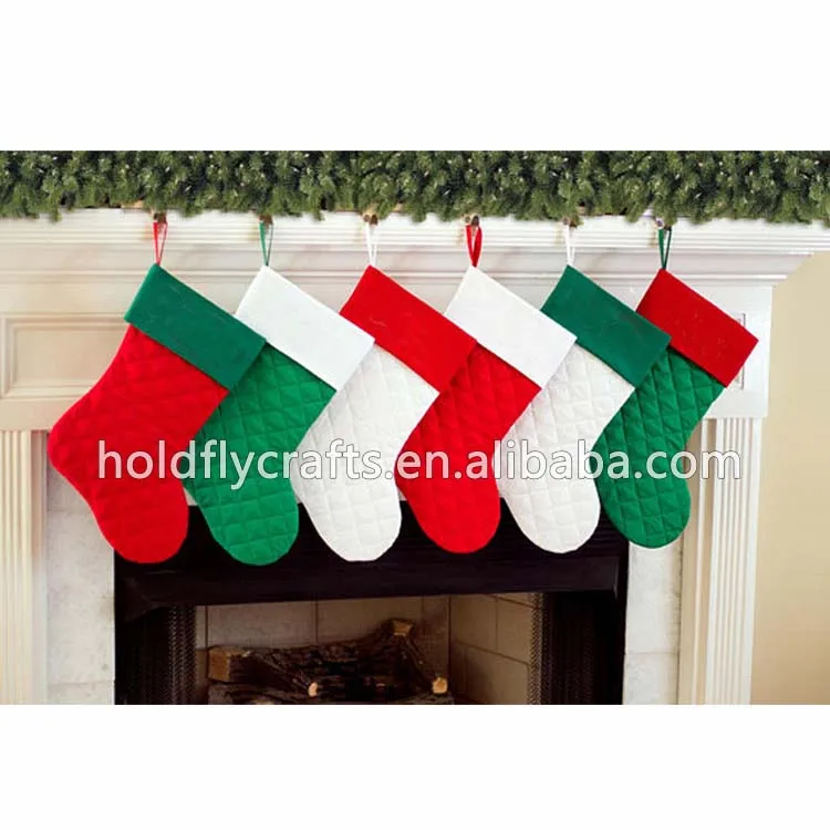 wholesale monogrammed christmas stocking plaid dog christmas paw