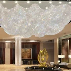 irregular crystal bead ceiling light for hotel reception with k9 crystal 10years warranty