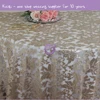 MX0004E champagne net sequins flower wedding table cloth for sale