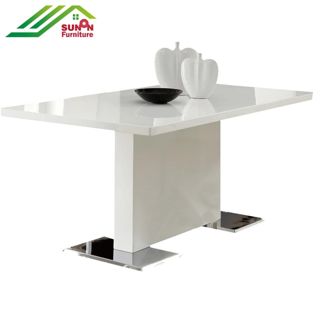 white gloss wooden dining room tables set