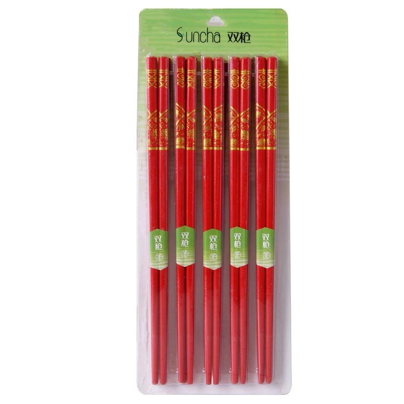 Spear genuine hi-grade bamboo chopsticks chopsticks creative wedding gifts home KZ1054 ten pairs of chopsticks wedding dress