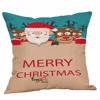 45x45cm Christmas Santa Claus Linen Sofa Car Home Waist Cushion Cover Pillow