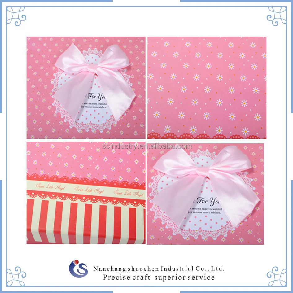 pink artpaper foldable printing gift boxes