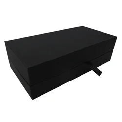 custom made black magnetic closure gift box with sponge inside