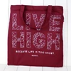 Silk printed wine color 100% cotton fabric make calico bag, cloth calico bag custom
